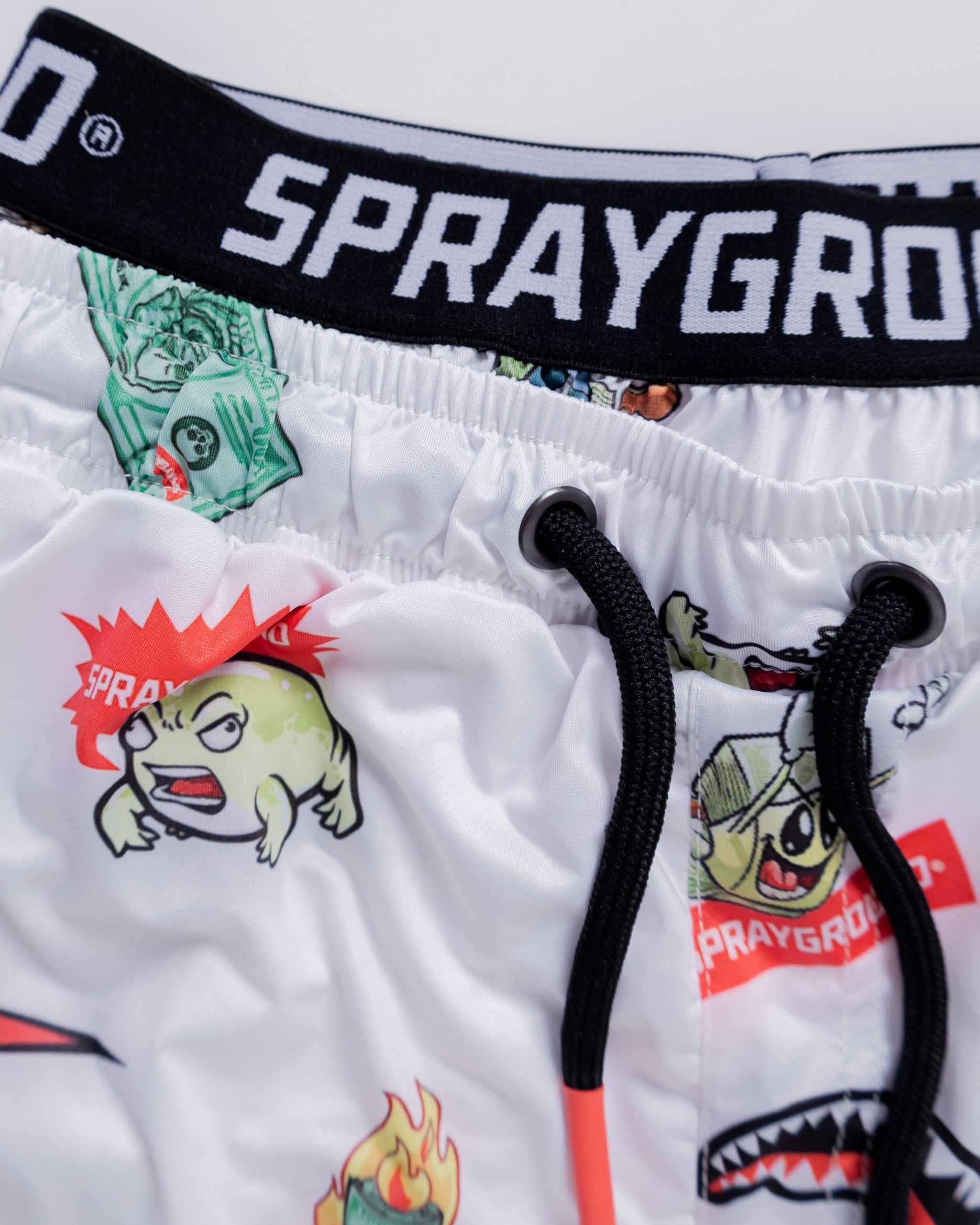 Μαγιό ανδρικα Sprayground Patch All-in Swim Shorts ασπρα | 0173WKYLQ