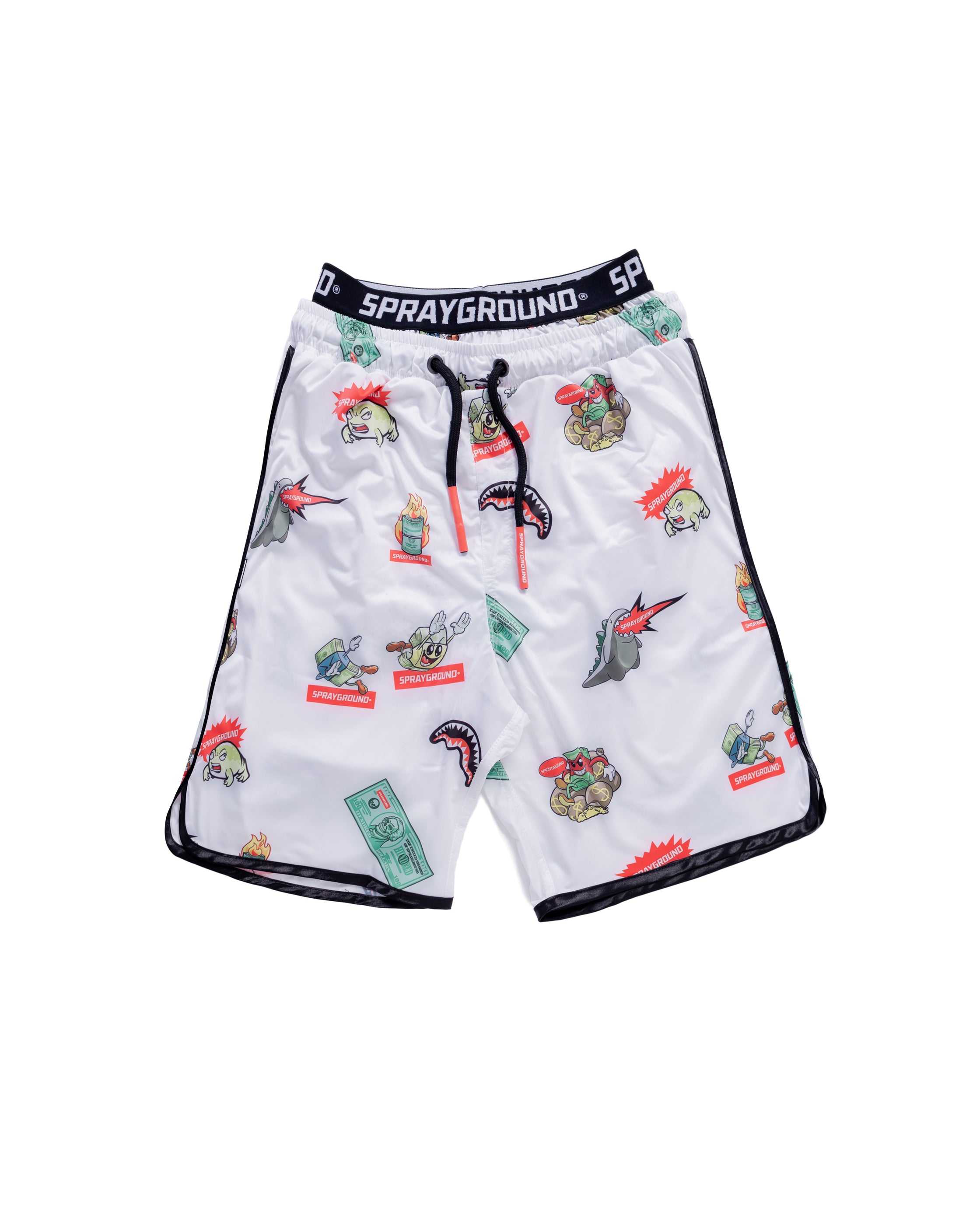 Μαγιό ανδρικα Sprayground Patch All-in Swim Shorts ασπρα | 0173WKYLQ