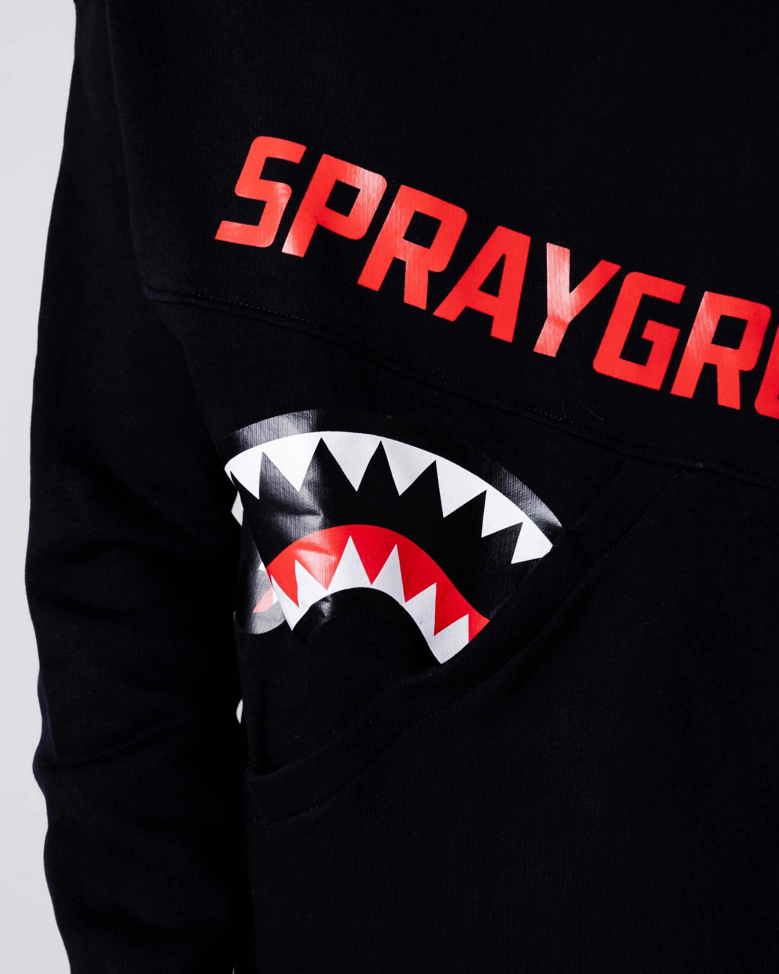 Φούτερ ανδρικα Sprayground Shark Diagonal Pocket Crewneck μαυρα | 7039HZYDE