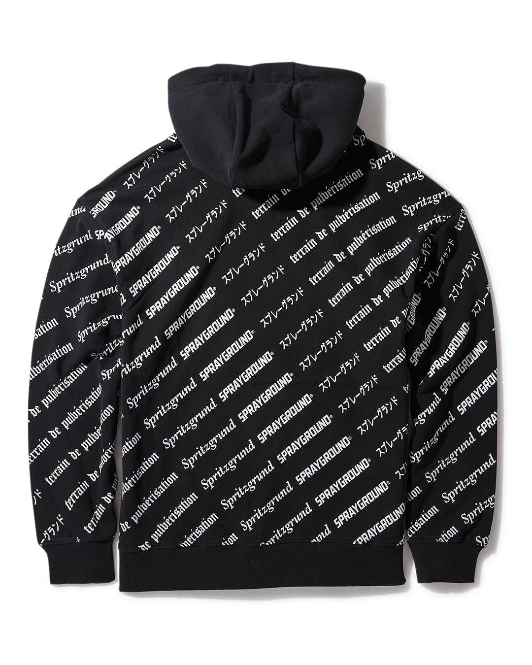 Φουτερ με Κουκουλα ανδρικα Sprayground Sg Logo Repeat Pullover μαυρα | 9027EZVIG