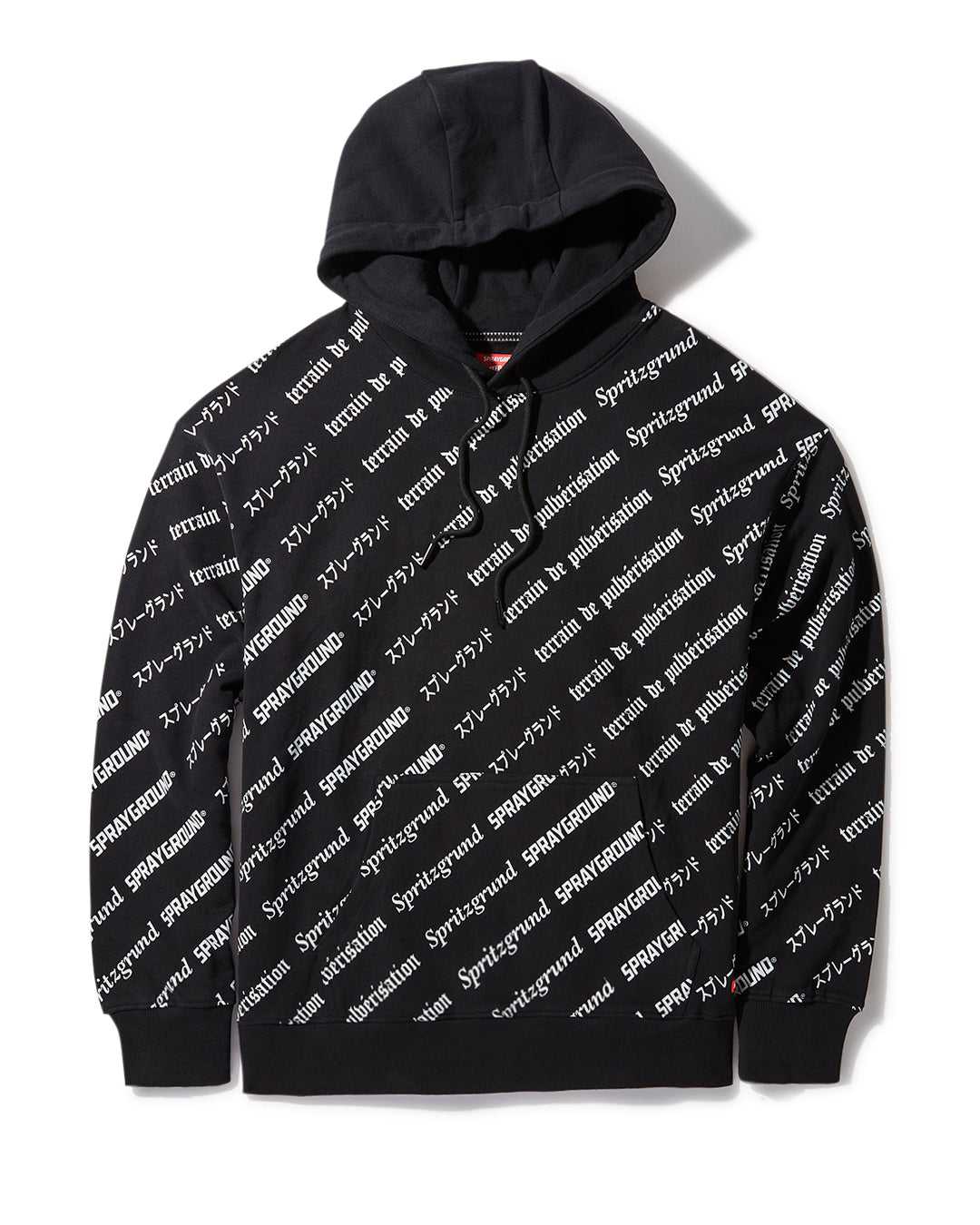 Φουτερ με Κουκουλα ανδρικα Sprayground Sg Logo Repeat Pullover μαυρα | 9027EZVIG